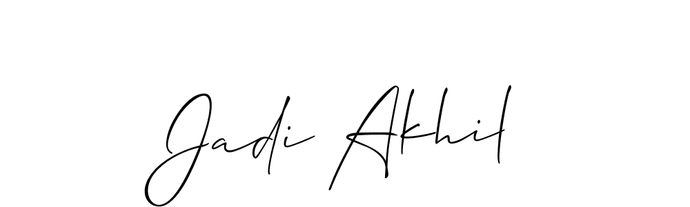 You should practise on your own different ways (Allison_Script) to write your name (Jadi Akhil) in signature. don't let someone else do it for you. Jadi Akhil signature style 2 images and pictures png