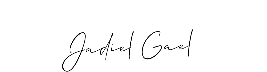 Make a short Jadiel Gael signature style. Manage your documents anywhere anytime using Allison_Script. Create and add eSignatures, submit forms, share and send files easily. Jadiel Gael signature style 2 images and pictures png