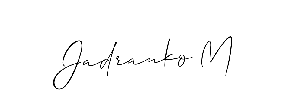if you are searching for the best signature style for your name Jadranko M. so please give up your signature search. here we have designed multiple signature styles  using Allison_Script. Jadranko M signature style 2 images and pictures png