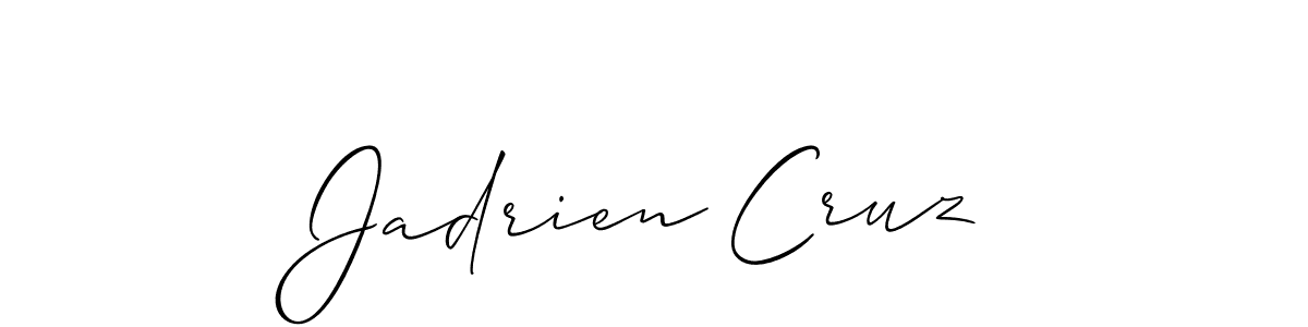 Use a signature maker to create a handwritten signature online. With this signature software, you can design (Allison_Script) your own signature for name Jadrien Cruz. Jadrien Cruz signature style 2 images and pictures png