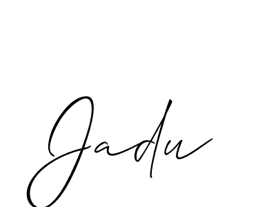 Design your own signature with our free online signature maker. With this signature software, you can create a handwritten (Allison_Script) signature for name Jadu. Jadu signature style 2 images and pictures png
