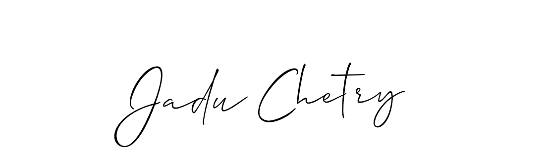 Similarly Allison_Script is the best handwritten signature design. Signature creator online .You can use it as an online autograph creator for name Jadu Chetry. Jadu Chetry signature style 2 images and pictures png