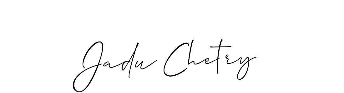 The best way (Allison_Script) to make a short signature is to pick only two or three words in your name. The name Jadu Chetry include a total of six letters. For converting this name. Jadu Chetry signature style 2 images and pictures png