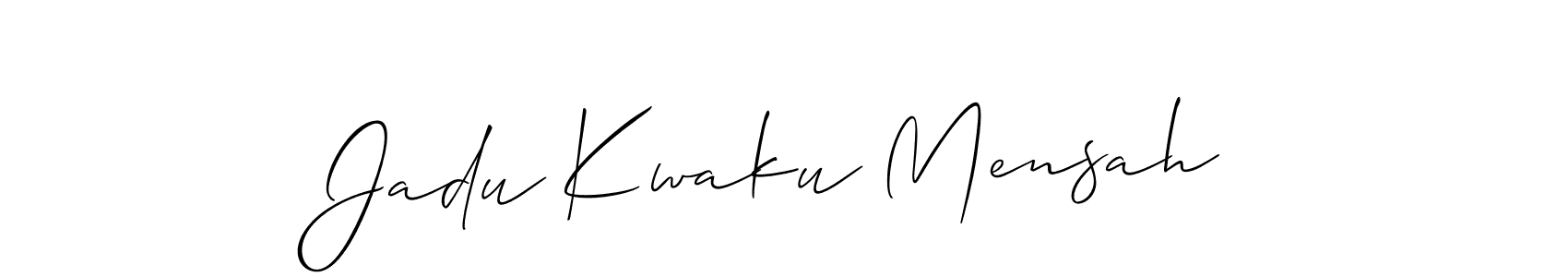 The best way (Allison_Script) to make a short signature is to pick only two or three words in your name. The name Jadu Kwaku Mensah include a total of six letters. For converting this name. Jadu Kwaku Mensah signature style 2 images and pictures png