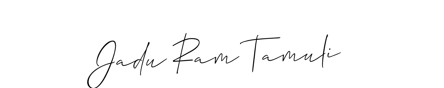 Use a signature maker to create a handwritten signature online. With this signature software, you can design (Allison_Script) your own signature for name Jadu Ram Tamuli. Jadu Ram Tamuli signature style 2 images and pictures png