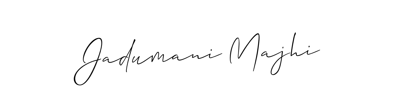 How to make Jadumani Majhi name signature. Use Allison_Script style for creating short signs online. This is the latest handwritten sign. Jadumani Majhi signature style 2 images and pictures png