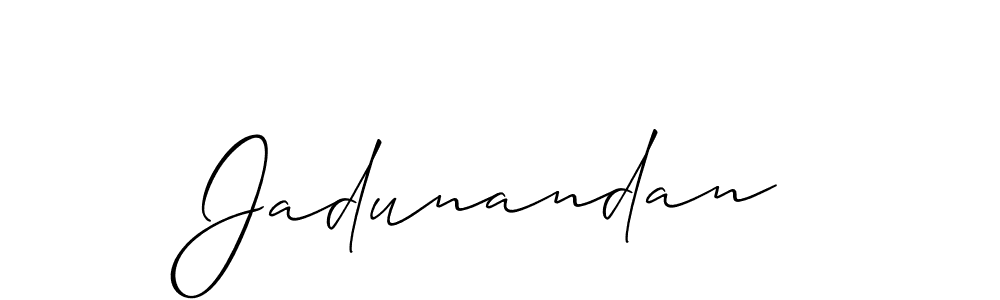 Also we have Jadunandan name is the best signature style. Create professional handwritten signature collection using Allison_Script autograph style. Jadunandan signature style 2 images and pictures png