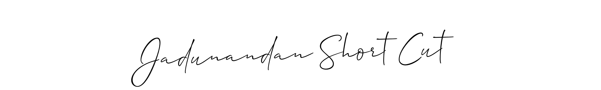 Jadunandan Short Cut stylish signature style. Best Handwritten Sign (Allison_Script) for my name. Handwritten Signature Collection Ideas for my name Jadunandan Short Cut. Jadunandan Short Cut signature style 2 images and pictures png