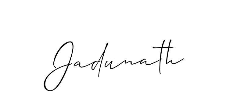 The best way (Allison_Script) to make a short signature is to pick only two or three words in your name. The name Jadunath include a total of six letters. For converting this name. Jadunath signature style 2 images and pictures png