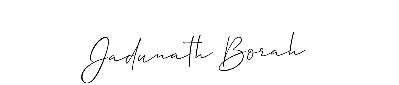 You should practise on your own different ways (Allison_Script) to write your name (Jadunath Borah) in signature. don't let someone else do it for you. Jadunath Borah signature style 2 images and pictures png