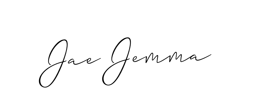 How to make Jae Jemma name signature. Use Allison_Script style for creating short signs online. This is the latest handwritten sign. Jae Jemma signature style 2 images and pictures png