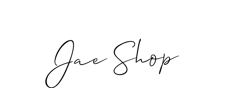 How to make Jae Shop signature? Allison_Script is a professional autograph style. Create handwritten signature for Jae Shop name. Jae Shop signature style 2 images and pictures png