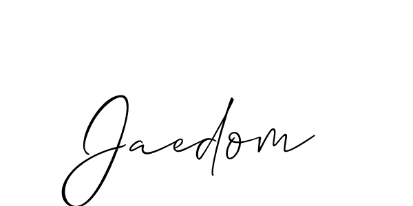 It looks lik you need a new signature style for name Jaedom. Design unique handwritten (Allison_Script) signature with our free signature maker in just a few clicks. Jaedom signature style 2 images and pictures png