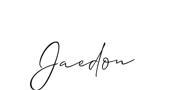 Create a beautiful signature design for name Jaedon. With this signature (Allison_Script) fonts, you can make a handwritten signature for free. Jaedon signature style 2 images and pictures png