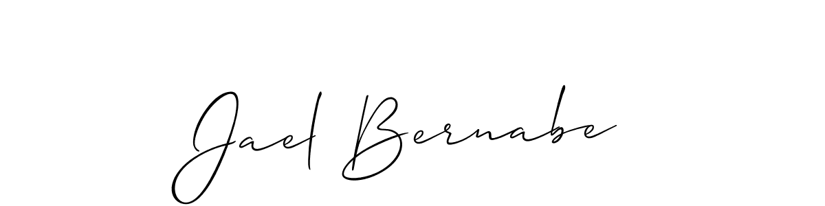 Create a beautiful signature design for name Jael Bernabe. With this signature (Allison_Script) fonts, you can make a handwritten signature for free. Jael Bernabe signature style 2 images and pictures png