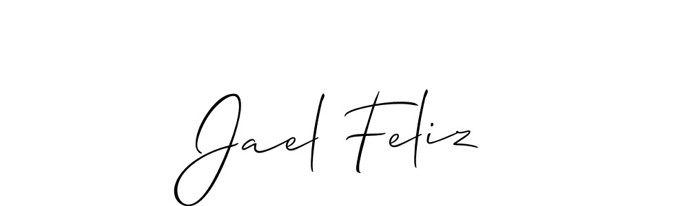 Use a signature maker to create a handwritten signature online. With this signature software, you can design (Allison_Script) your own signature for name Jael Feliz. Jael Feliz signature style 2 images and pictures png