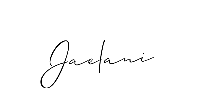 Allison_Script is a professional signature style that is perfect for those who want to add a touch of class to their signature. It is also a great choice for those who want to make their signature more unique. Get Jaelani name to fancy signature for free. Jaelani signature style 2 images and pictures png