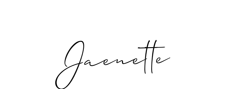 if you are searching for the best signature style for your name Jaenette. so please give up your signature search. here we have designed multiple signature styles  using Allison_Script. Jaenette signature style 2 images and pictures png