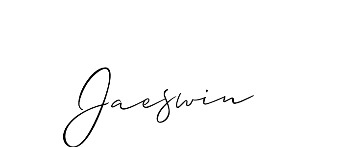 Use a signature maker to create a handwritten signature online. With this signature software, you can design (Allison_Script) your own signature for name Jaeswin. Jaeswin signature style 2 images and pictures png