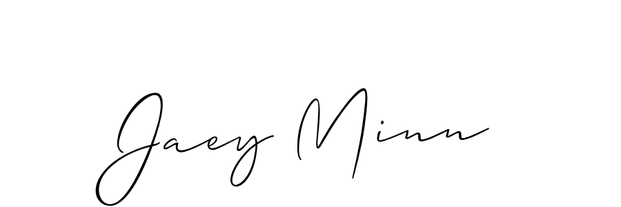 Design your own signature with our free online signature maker. With this signature software, you can create a handwritten (Allison_Script) signature for name Jaey Minn. Jaey Minn signature style 2 images and pictures png