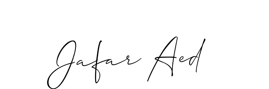 It looks lik you need a new signature style for name Jafar Aed. Design unique handwritten (Allison_Script) signature with our free signature maker in just a few clicks. Jafar Aed signature style 2 images and pictures png