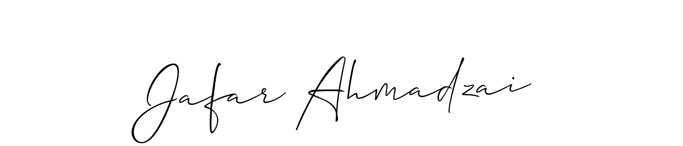 How to make Jafar Ahmadzai name signature. Use Allison_Script style for creating short signs online. This is the latest handwritten sign. Jafar Ahmadzai signature style 2 images and pictures png