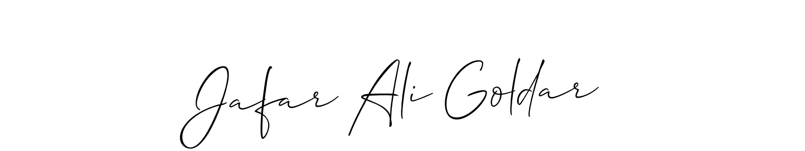 if you are searching for the best signature style for your name Jafar Ali Goldar. so please give up your signature search. here we have designed multiple signature styles  using Allison_Script. Jafar Ali Goldar signature style 2 images and pictures png