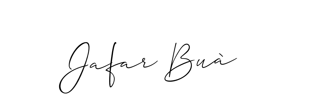 The best way (Allison_Script) to make a short signature is to pick only two or three words in your name. The name Jafar Buà include a total of six letters. For converting this name. Jafar Buà signature style 2 images and pictures png