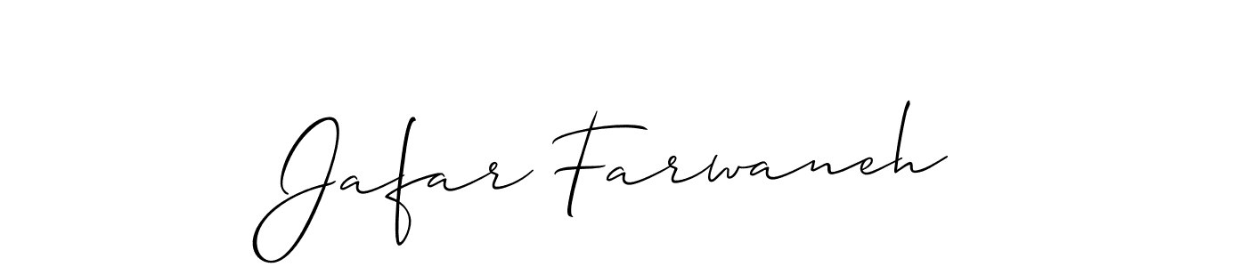 Also we have Jafar Farwaneh name is the best signature style. Create professional handwritten signature collection using Allison_Script autograph style. Jafar Farwaneh signature style 2 images and pictures png