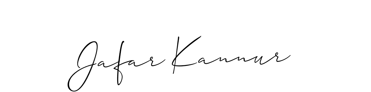 Design your own signature with our free online signature maker. With this signature software, you can create a handwritten (Allison_Script) signature for name Jafar Kannur. Jafar Kannur signature style 2 images and pictures png