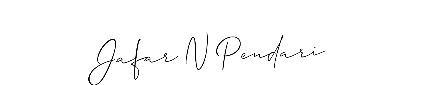 It looks lik you need a new signature style for name Jafar N Pendari. Design unique handwritten (Allison_Script) signature with our free signature maker in just a few clicks. Jafar N Pendari signature style 2 images and pictures png