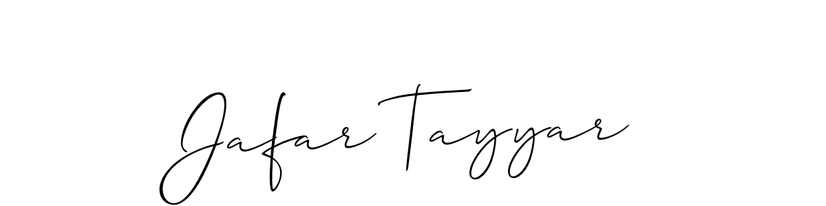 Make a beautiful signature design for name Jafar Tayyar. With this signature (Allison_Script) style, you can create a handwritten signature for free. Jafar Tayyar signature style 2 images and pictures png