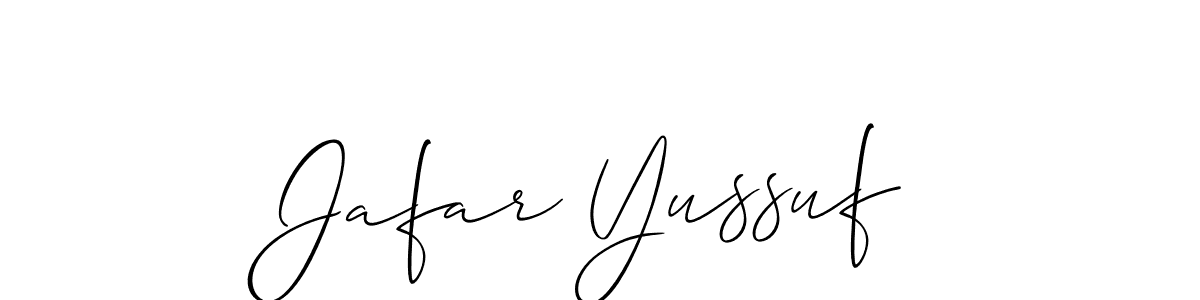 Make a beautiful signature design for name Jafar Yussuf. With this signature (Allison_Script) style, you can create a handwritten signature for free. Jafar Yussuf signature style 2 images and pictures png