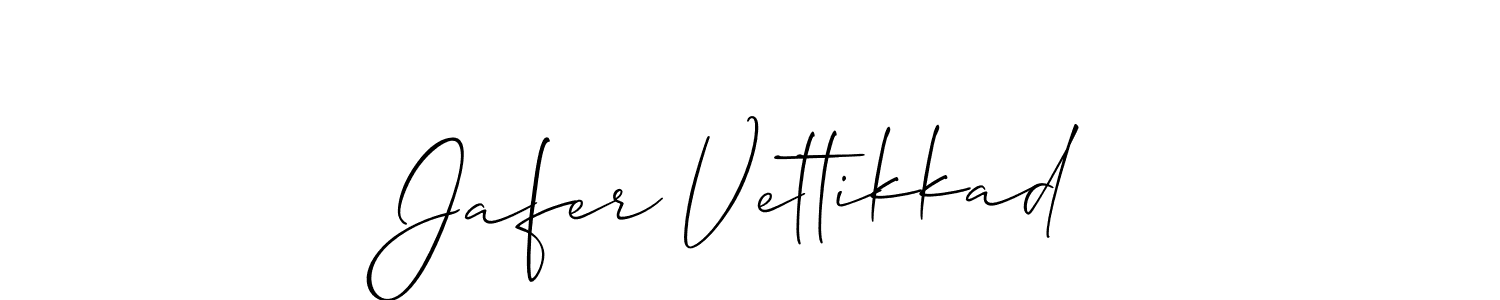 Also we have Jafer Vettikkad name is the best signature style. Create professional handwritten signature collection using Allison_Script autograph style. Jafer Vettikkad signature style 2 images and pictures png