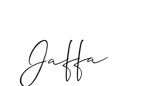 if you are searching for the best signature style for your name Jaffa. so please give up your signature search. here we have designed multiple signature styles  using Allison_Script. Jaffa signature style 2 images and pictures png