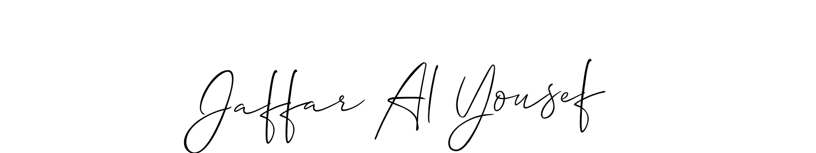 How to make Jaffar Al Yousef name signature. Use Allison_Script style for creating short signs online. This is the latest handwritten sign. Jaffar Al Yousef signature style 2 images and pictures png