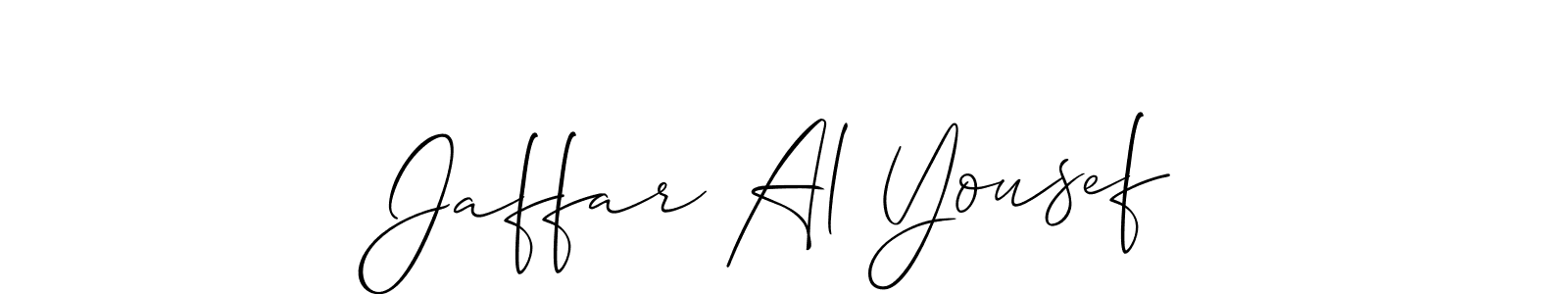 Make a beautiful signature design for name Jaffar Al Yousef. With this signature (Allison_Script) style, you can create a handwritten signature for free. Jaffar Al Yousef signature style 2 images and pictures png