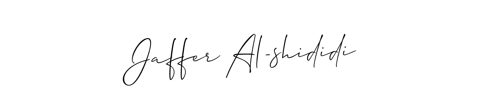 Also You can easily find your signature by using the search form. We will create Jaffer Al-shididi name handwritten signature images for you free of cost using Allison_Script sign style. Jaffer Al-shididi signature style 2 images and pictures png