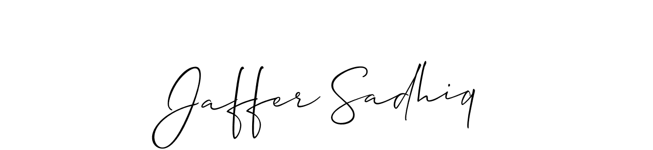 Allison_Script is a professional signature style that is perfect for those who want to add a touch of class to their signature. It is also a great choice for those who want to make their signature more unique. Get Jaffer Sadhiq name to fancy signature for free. Jaffer Sadhiq signature style 2 images and pictures png