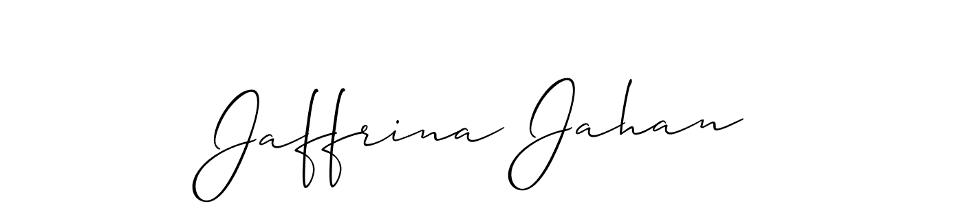 Design your own signature with our free online signature maker. With this signature software, you can create a handwritten (Allison_Script) signature for name Jaffrina Jahan. Jaffrina Jahan signature style 2 images and pictures png