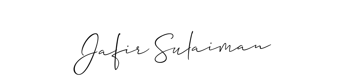 Design your own signature with our free online signature maker. With this signature software, you can create a handwritten (Allison_Script) signature for name Jafir Sulaiman. Jafir Sulaiman signature style 2 images and pictures png