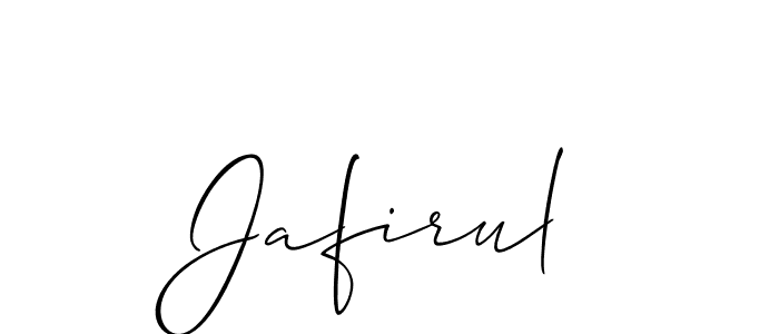 Use a signature maker to create a handwritten signature online. With this signature software, you can design (Allison_Script) your own signature for name Jafirul. Jafirul signature style 2 images and pictures png