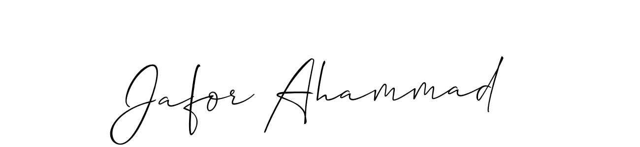The best way (Allison_Script) to make a short signature is to pick only two or three words in your name. The name Jafor Ahammad include a total of six letters. For converting this name. Jafor Ahammad signature style 2 images and pictures png