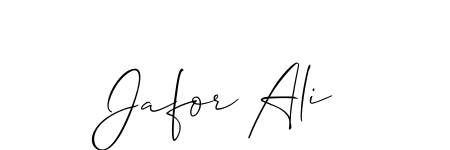 How to make Jafor Ali name signature. Use Allison_Script style for creating short signs online. This is the latest handwritten sign. Jafor Ali signature style 2 images and pictures png