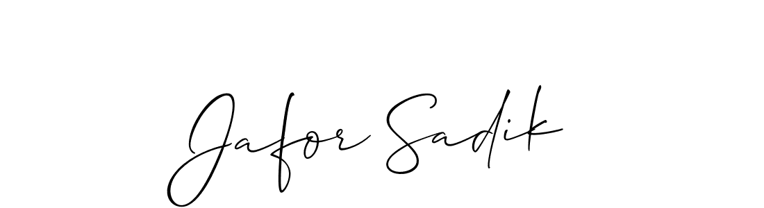 Allison_Script is a professional signature style that is perfect for those who want to add a touch of class to their signature. It is also a great choice for those who want to make their signature more unique. Get Jafor Sadik name to fancy signature for free. Jafor Sadik signature style 2 images and pictures png