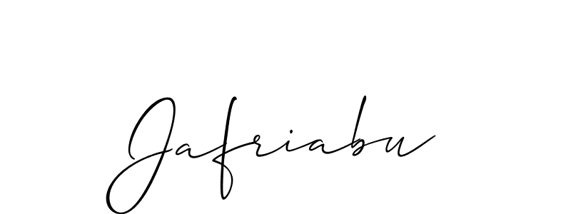 It looks lik you need a new signature style for name Jafriabu. Design unique handwritten (Allison_Script) signature with our free signature maker in just a few clicks. Jafriabu signature style 2 images and pictures png
