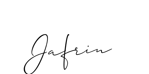 Use a signature maker to create a handwritten signature online. With this signature software, you can design (Allison_Script) your own signature for name Jafrin. Jafrin signature style 2 images and pictures png