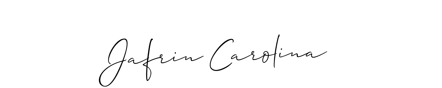 if you are searching for the best signature style for your name Jafrin Carolina. so please give up your signature search. here we have designed multiple signature styles  using Allison_Script. Jafrin Carolina signature style 2 images and pictures png