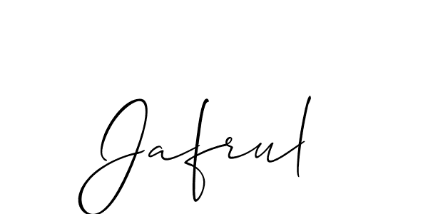 if you are searching for the best signature style for your name Jafrul. so please give up your signature search. here we have designed multiple signature styles  using Allison_Script. Jafrul signature style 2 images and pictures png