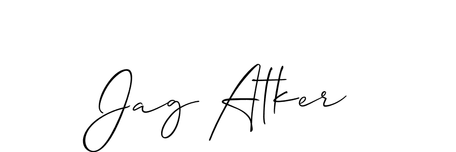 How to make Jag Atker name signature. Use Allison_Script style for creating short signs online. This is the latest handwritten sign. Jag Atker signature style 2 images and pictures png